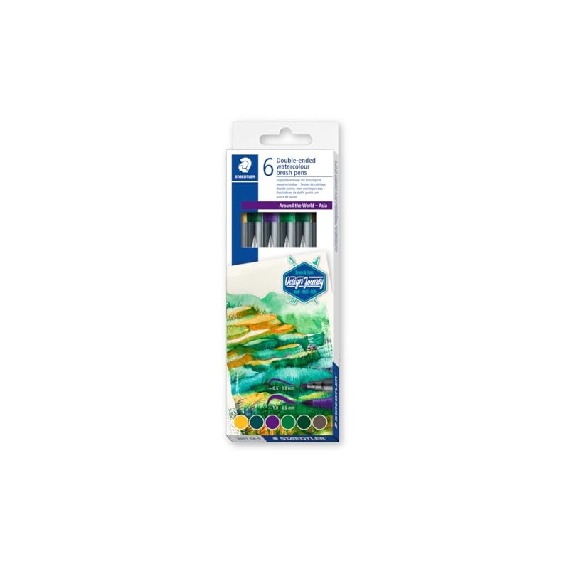 STAEDTLER 3001 C6-5 Design Journey Watercolour Brush Pens - Around
