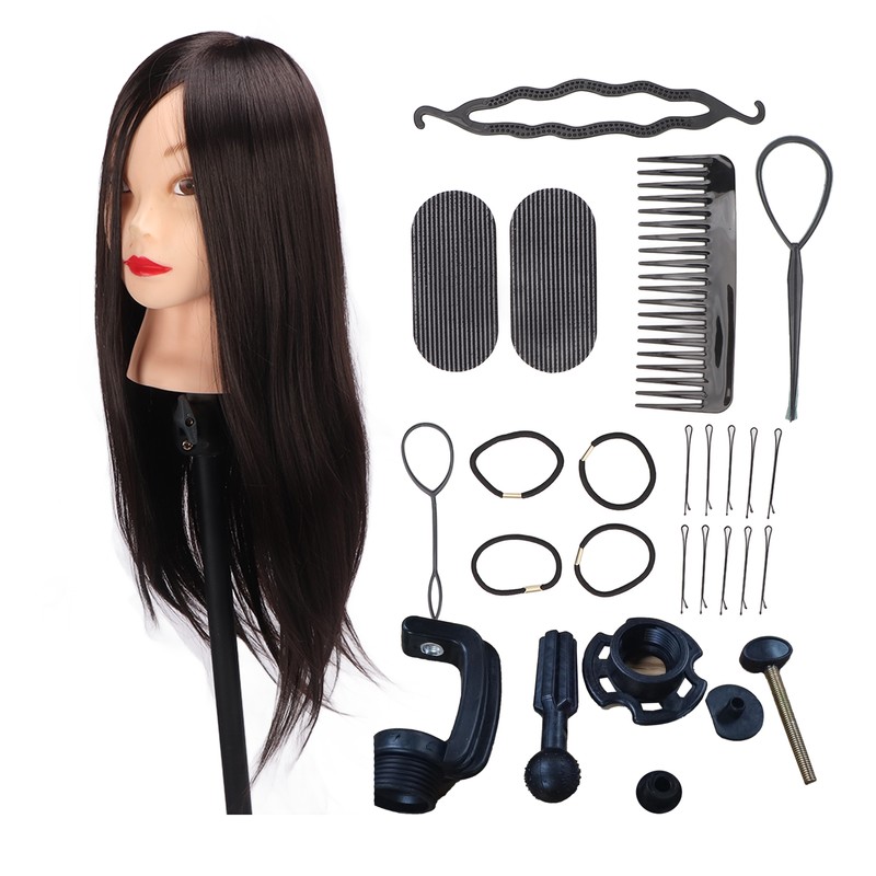 Practice Mannequin Head Novice Hairdressing Training Braiding Doll Head with