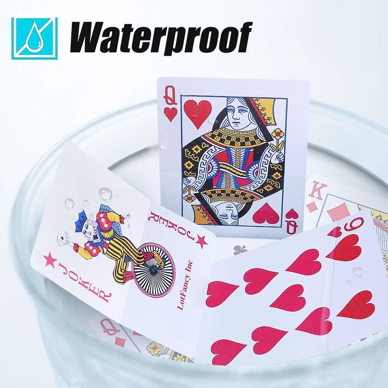 LotFancy Plastic Playing Cards Plastic 2 Decks Waterproof Poker Cards