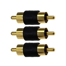 YFFSFDC RCA Male to RCA Male Relay Adapter 3 Pack Gold Plated RCA Connector RCA Plug Extension Adapter for Video Audio AV