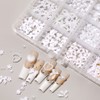 [Mokhwa Store] Lovely Pearl White Mix Nail Parts 12 Piece Set, 1 Piece / [목화상회] 러블리 진주 화이트믹스 네일 파츠 12칸 세트, 1개