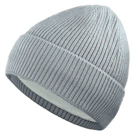 AUSUAYA Warm Winter Hat, Fleece Lined Warm Hats for Women or Men S-K-H-1, gray