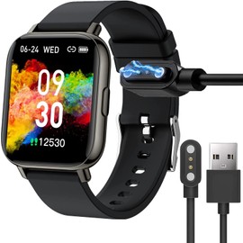 Compatible with Kuizil Smart Watch Charger, 2 Pin Magnetic USB Replacement Charging Compatible with Kuizil Smart Watch Q23-F 1.69 inches (Black)