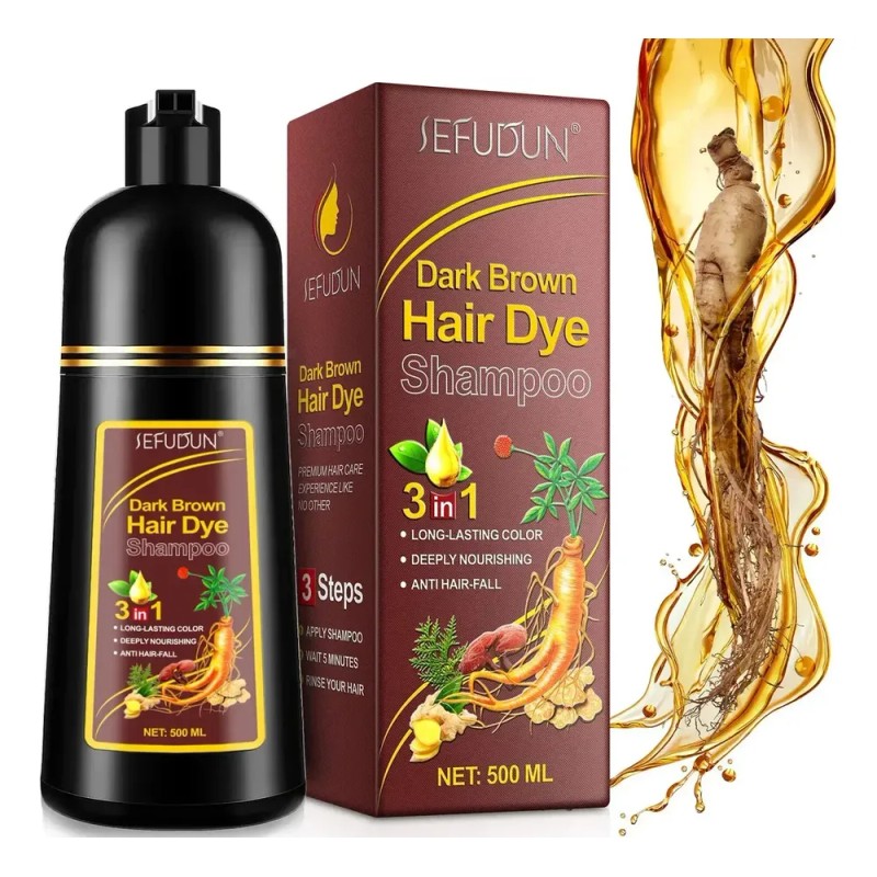 Shampoo Colorante Cabello Teñido Color Castaño | 500 Ml