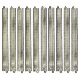 KATO N Gauge PC Straight Track 9.8 inches (248 mm), Pack of 10, 20-005-L Model Railway Supplies