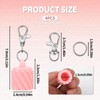 4pcs Lip Balm Cap Keychain, White & Pink Lip Gloss