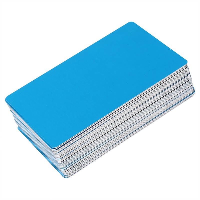 50Pcs Blue 0.45mm Thicken Marking Metal Card Test Material Nameplate
