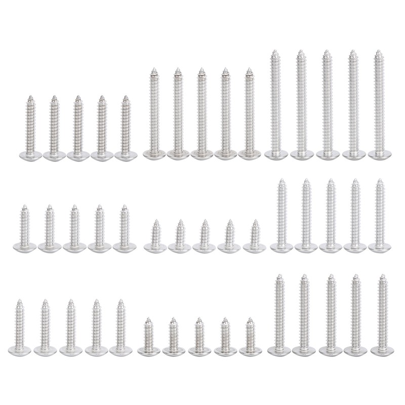 45Pcs SelfTapping Screw Set Cross Oval Head 304 Stainless Steel