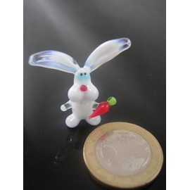 K-8 3 Mini Glass Hare Figure with
