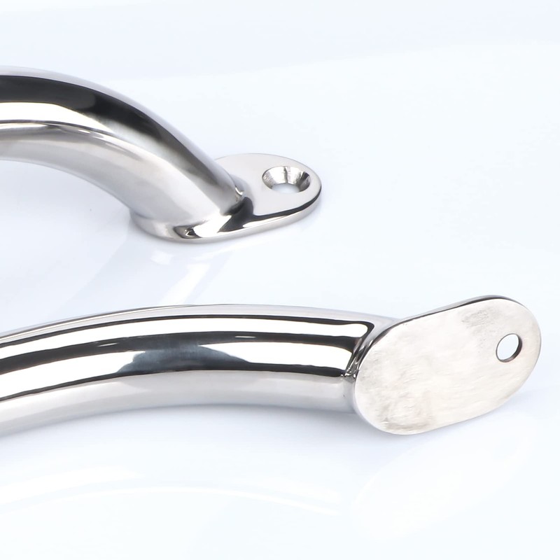 2PCS Boat Handrail Grab Handle Polished Stainless Steel Round Tube