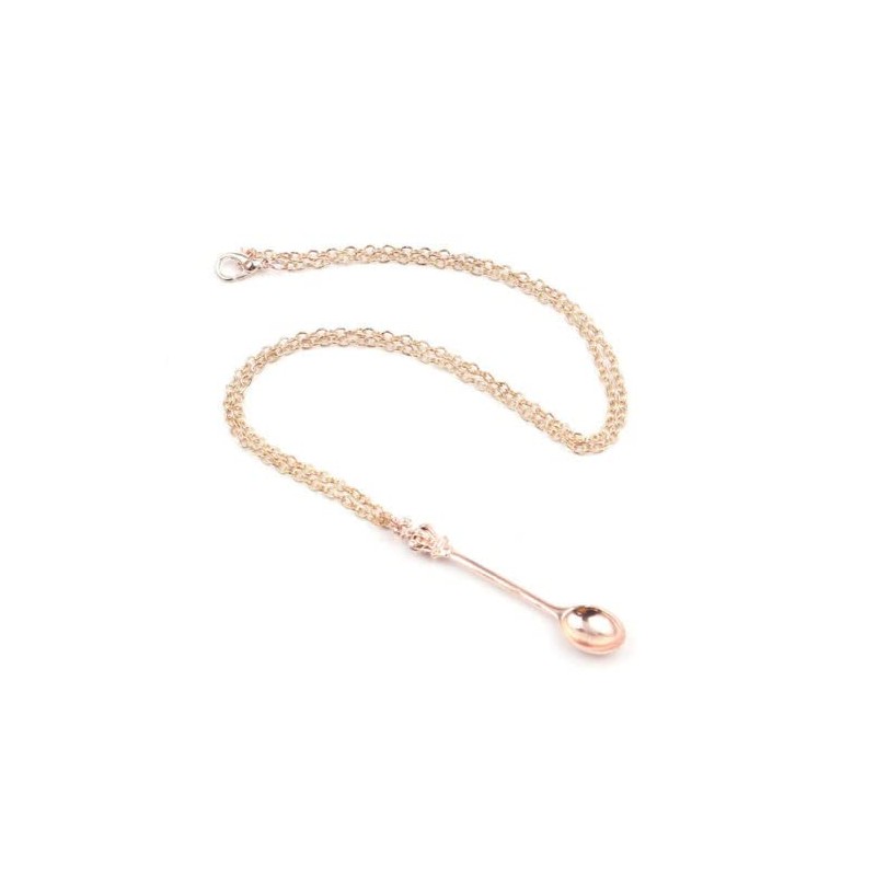 Mini Crown Spoon Necklace Pendant Charm for Filling Vials with