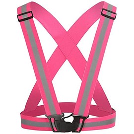 TS.CORP Reflective Vest, Safety Vest, Patrol Vest, Adjustable, High Visibility, Lightweight, Compact, Multifunctional, Fluorescent, Security Work, Security Work, Security Work, Construction Sites, Night Work (Pink), Pink