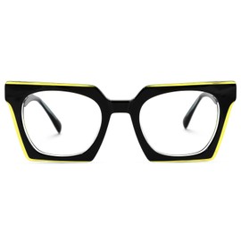 VOOGLAM Square Blue Glasses for Women Anti Eyestrain Dry Eyes Computer Phone TV Eyewear Black