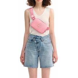 Bum Bag Fanny Pack for Women Ladies Girls, Fashion Festival Fanny Pack Travel Waist Pack Lightweight Adjustable Waist Bag for Running Walking Hiking Jogging (A, Pink)