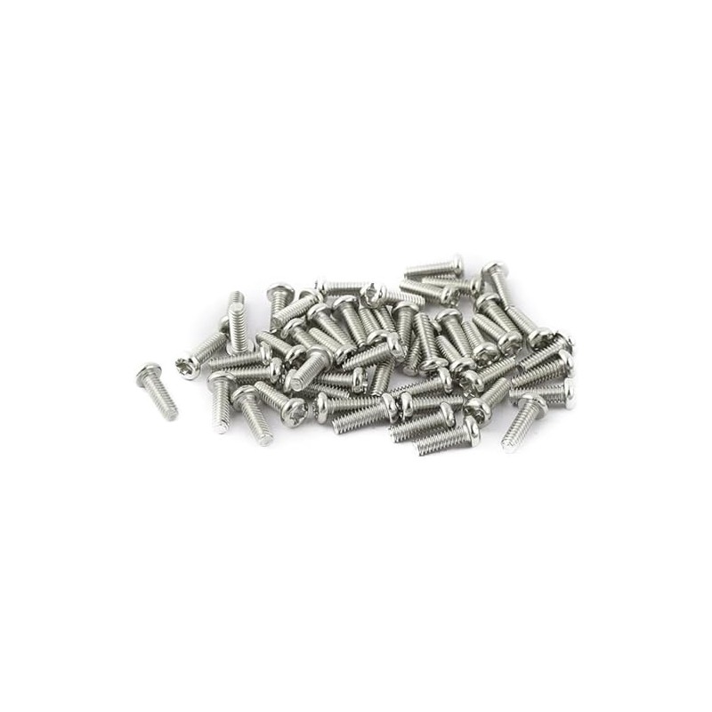 MACHSWON 50pcs M2x6mm Round Head Cross Screw 304 Stainless Steel