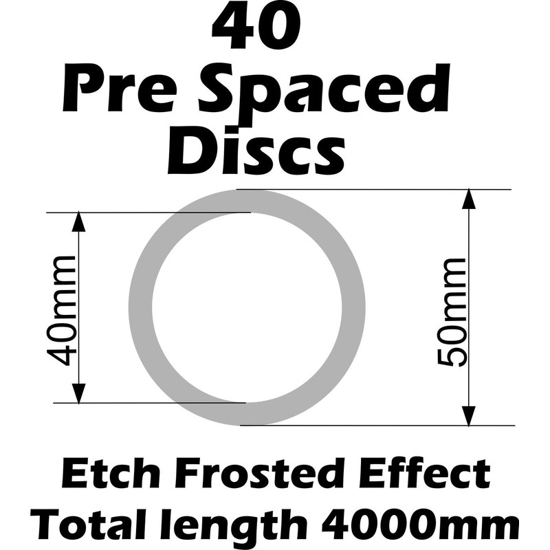 SmartSignsSolutions Pack of 40 GLASS SAFETY STICKERS ETCH EFFECT FRONT