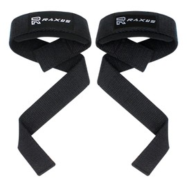 RAXUS Weight Lifting Straps with Padded Bracket Ideal for Fitness, Gym, Weightlifting, Dead Weight, for Women and Men Etc (Black)