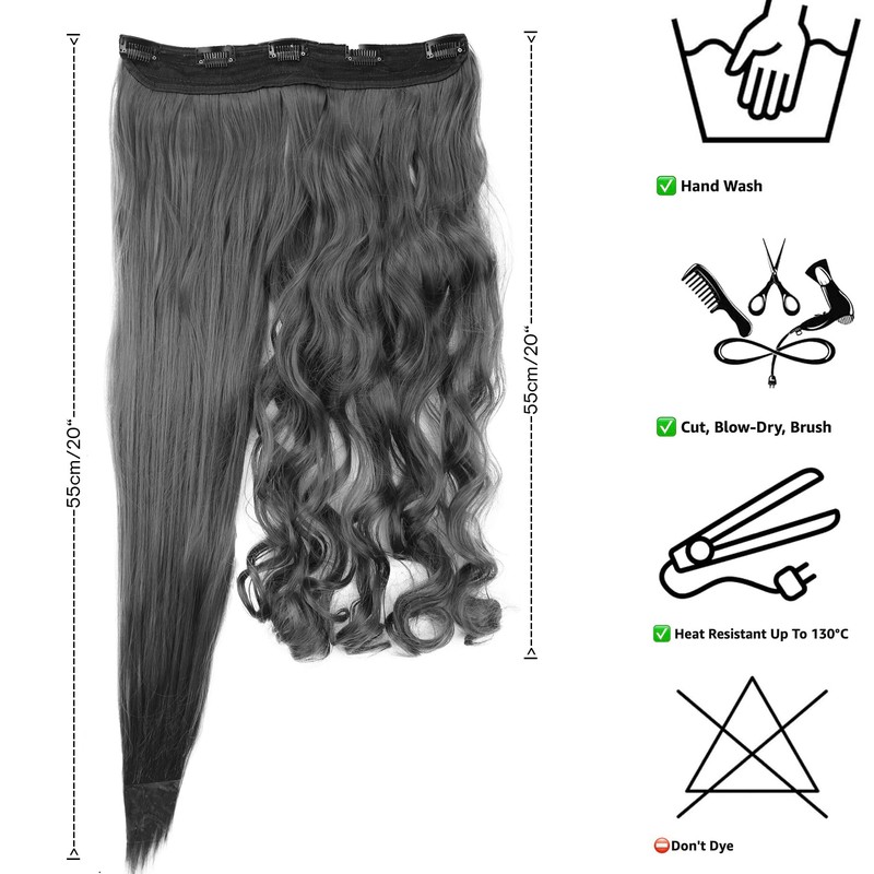PRETTYSHOP 40 cm or 55 cm Clip-In Hair Extensions, Voluminous