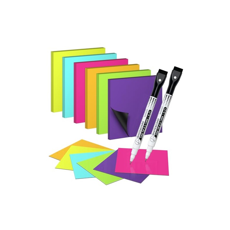 Reusable Magnetic Sticky Notes – 30 Pack 3x3 Dry Erase