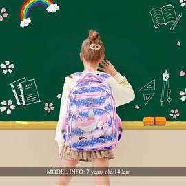 Cusangel Backpack for Girls Boys School Bookbags Kindergarten Elementary Lightweight Waterproof Multifunctional Large Capacity for Backpack (16 inch Sky Unicorn Fun Prints)