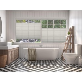 BlindsAvenue Cordless Top Down Bottom Up Cellular Honeycomb Shade, 9/16" Single Cell, Light Filtering, Winter White, Size: 31.5" W x 48" L