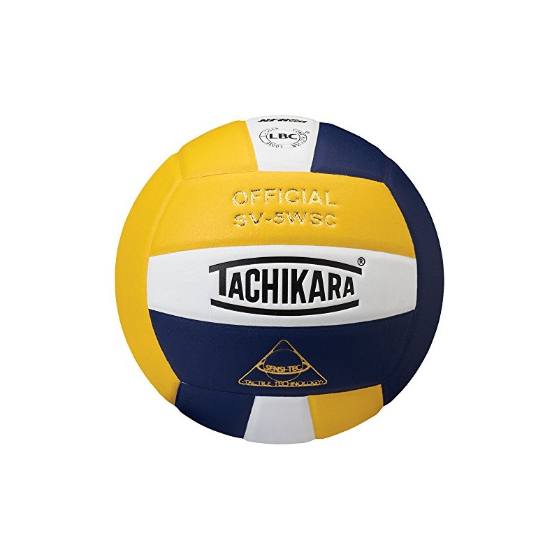 Tachikara Sensi-Tec Composite High Performance Volleyball, Navy/White/Gold (SV5WSC.NWG)