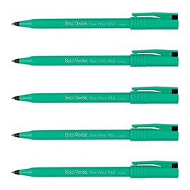 Pentel Ball Pentel Ink Rollers Pack of 5 Black R50 A Recycology