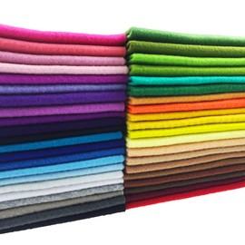 flic-flac 42pcs1.4mm Thick Soft Felt Fabric Sheet Assorted Color Felt Pack DIY Craft Sewing Squares Nonwoven Patchwork (30cm * 30cm)