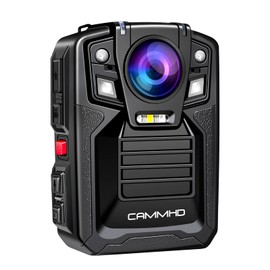 CAMMHD V8-128GB 4K Body Camera with Audio and Video Recording, 2160P Body Cam Two Battery 4400mAh Work 14H, H.265 Video Recorder, IP68 Waterproof, Night Vision Police Body Camera with Charging Dock