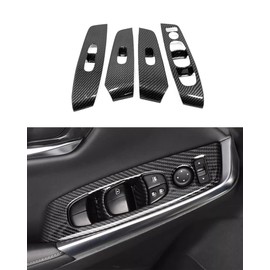 ANUNFRRE Car Accessories Fit for Nissan Sylphy Sentra 2020-2024 ABS Interior Door Armrest Window Switch Cover Trim 4PCS Set (Carbon Fiber)