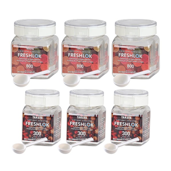 Takeya Official Fresh Lock Assorted Set, B, White, 300, 800,