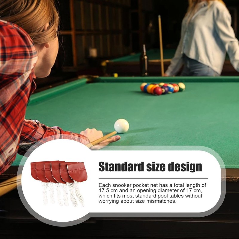 Billiard Pocket Net for Easy Ball Collection,Pool Table Pocket,6pcs Billiard