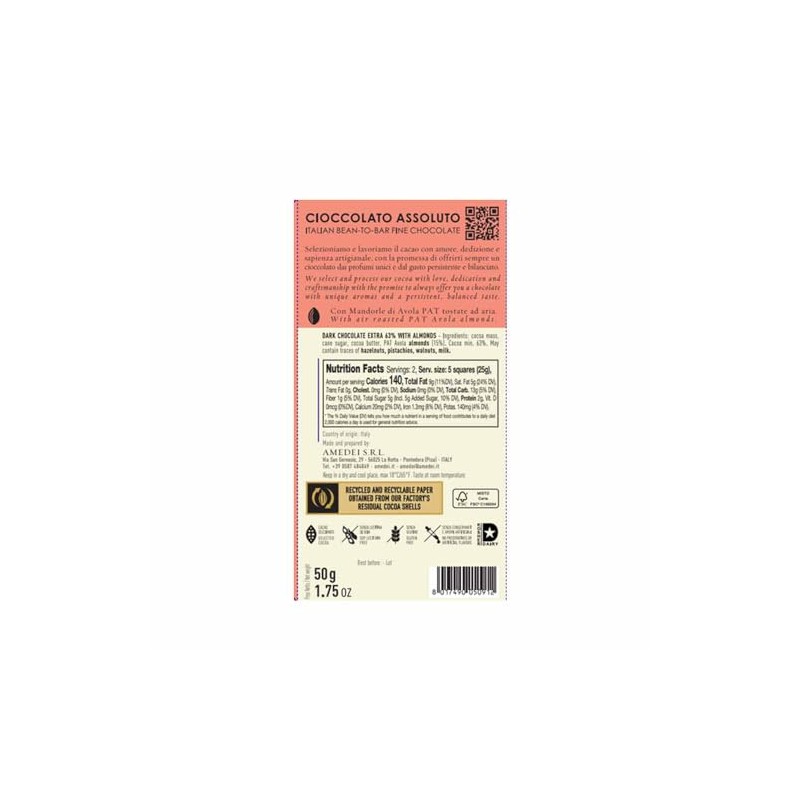 Amedei Dark Chocolate w/ Almonds