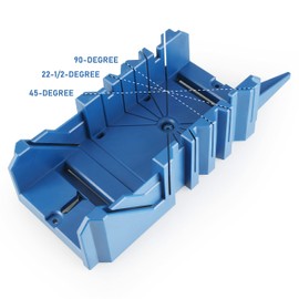 Olympia Tools Saw Storage Mitre Box with 14-Inch Backsaw with 90 degree, 45 degree, and 22-1/2 degree Angle Slot Types Plastic Saw Box for Woodworker Carver Carpenter