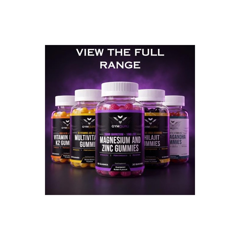 Gym Guru® Magnesium Gummies with Zinc and Vitamin B6, 60