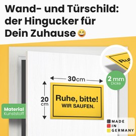 DankeDir! Ruhe bitte wir saufen Sign with Saying - Funny Gift for Him Gift Idea Birthday Gift Men Boys Party Decoration Accessories Joke Item JGA - Accessory Photo Box