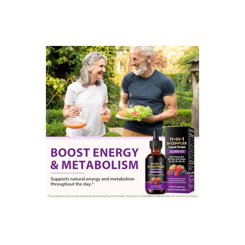 Vitamin B12 Liquid Drops 60ml- 11-in-1 High Strength B Complex