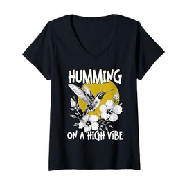 Womens Hummingbird Design For A Hummingbird Lover V-Neck T-Shirt