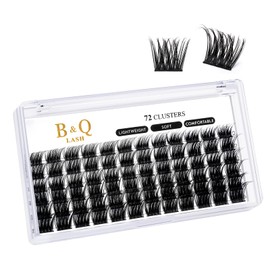 Lash Clusters D Curl 10-16MIX DIY Eyelash Extensions 72 Clusters Lashes C D Curl Fluffy Wispy Individual Lashes Eyelash Clusters Extensions Individual Lashes Cluster DIY at Home (B16,D-10-16MIX)
