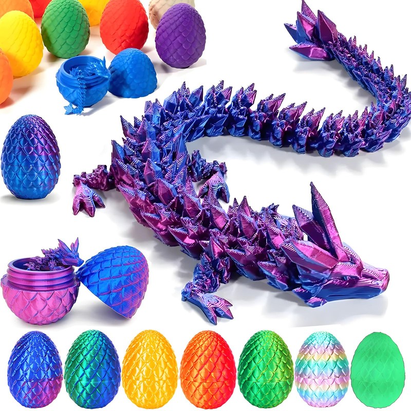 3D Printed Dragon Egg, Prefilled Easter Eggs Filled with Toy