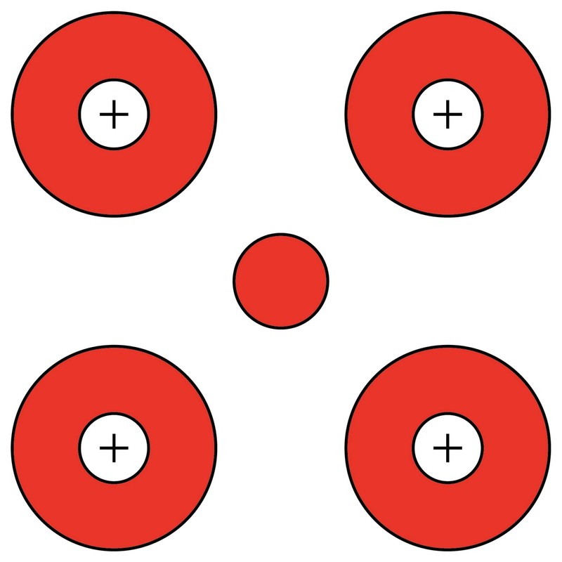100 Assorted Targets 14 x 14 cm Cardboard 250g for