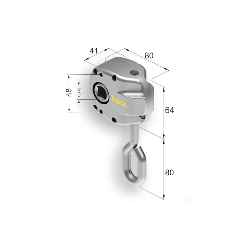 Teletoldo Worm Gear Square for Awnings (Silver)
