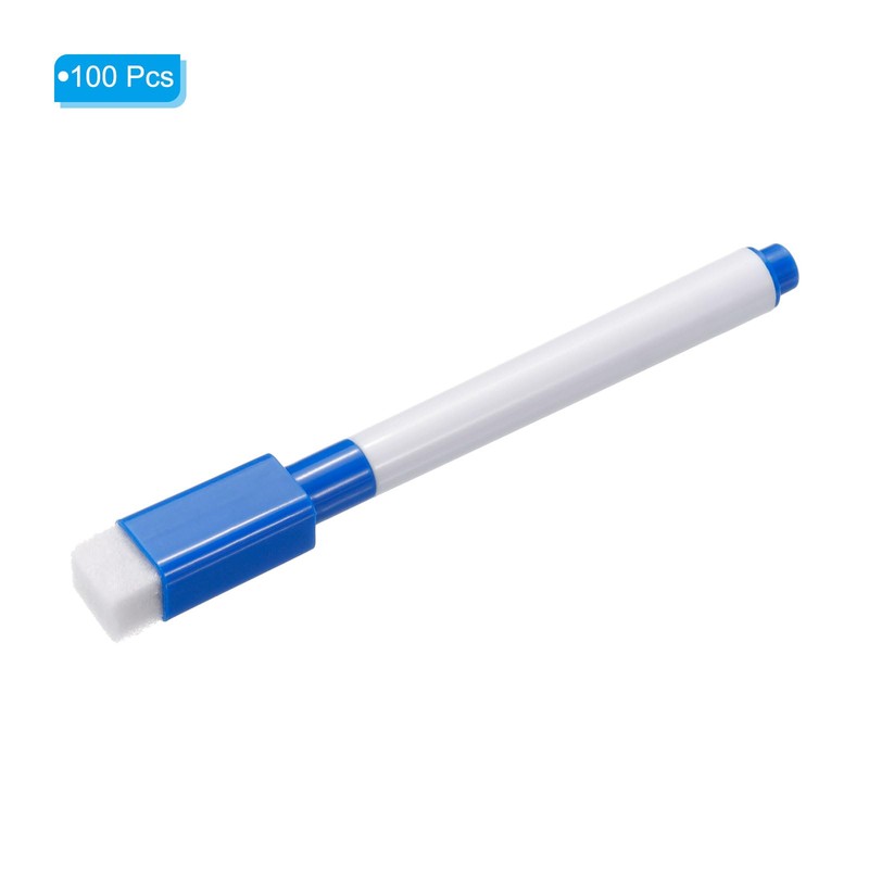 PATIKIL Whiteboard Marker Pens 100 Pack Blue Ink Fine Tip