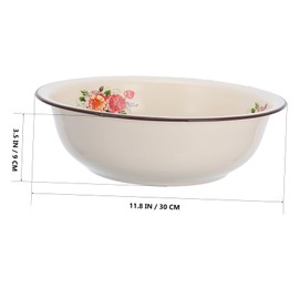 Alipis Vintage Enamel Mixing Bowl Large Capacity Enamel Basin for Kitchen Tasks and Easy to Clean Enamelware Timeless Style for Mixing Washing Fruits Vegetables