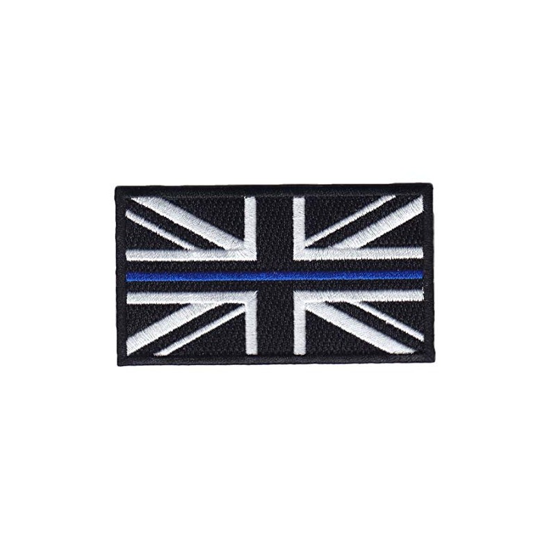 Badge Union Jack Thin Blue Line Union Jack Embroidered Patch-Hook