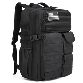 Wotony Tactical Backpack - Military waterproof backpack with multiple pockets and tactical gear for the outdoors, Black, 35L, Tactical Backpack