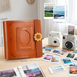 240 Pockets Photo Album For Polaroid Pictures, The Perfect Instax Mini Compatible Photo Book To Store Picture Or Trading, Instax Wide Photos Album For Women Girls(Sunflower)