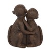 Something Different Charming Brown Monkey Hug Couple Ornament - 11cm