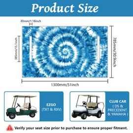peacoblue Golf Cart Seat Covers Towel Tie-dye 100% Microfiber 51"x31" Golf Cart Seat Blanket Cushions Golf Accessories Universal Fit for Club Car EZGO Yamaha Precedent 2-Seat Golf Carts