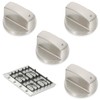 XPOOP 4 x Metal Gas Hob Knobs, 6 mm Rotary